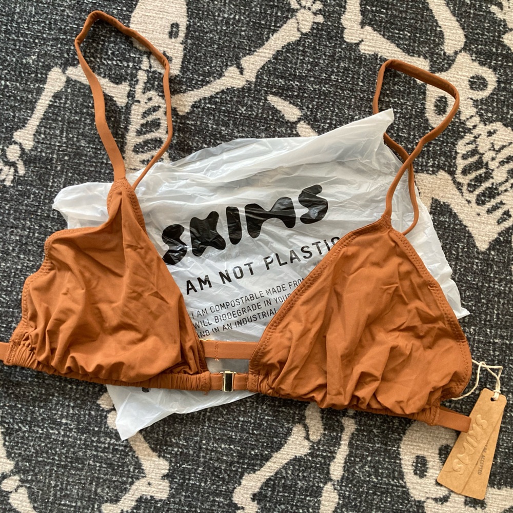 SKIMS Tiny Triangle Bralette Copper NIB Size L